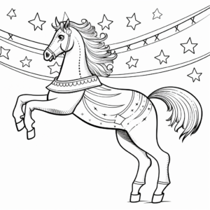 Delightful Dancing Horse Circus Coloring Pages 2