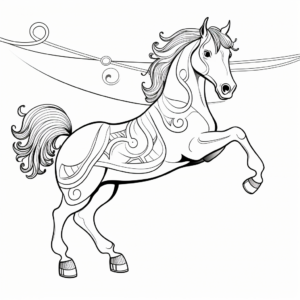 Delightful Dancing Horse Circus Coloring Pages 3