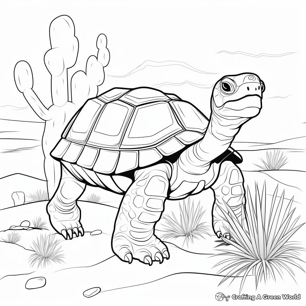 Delightful Desert Tortoise Coloring Pages 2