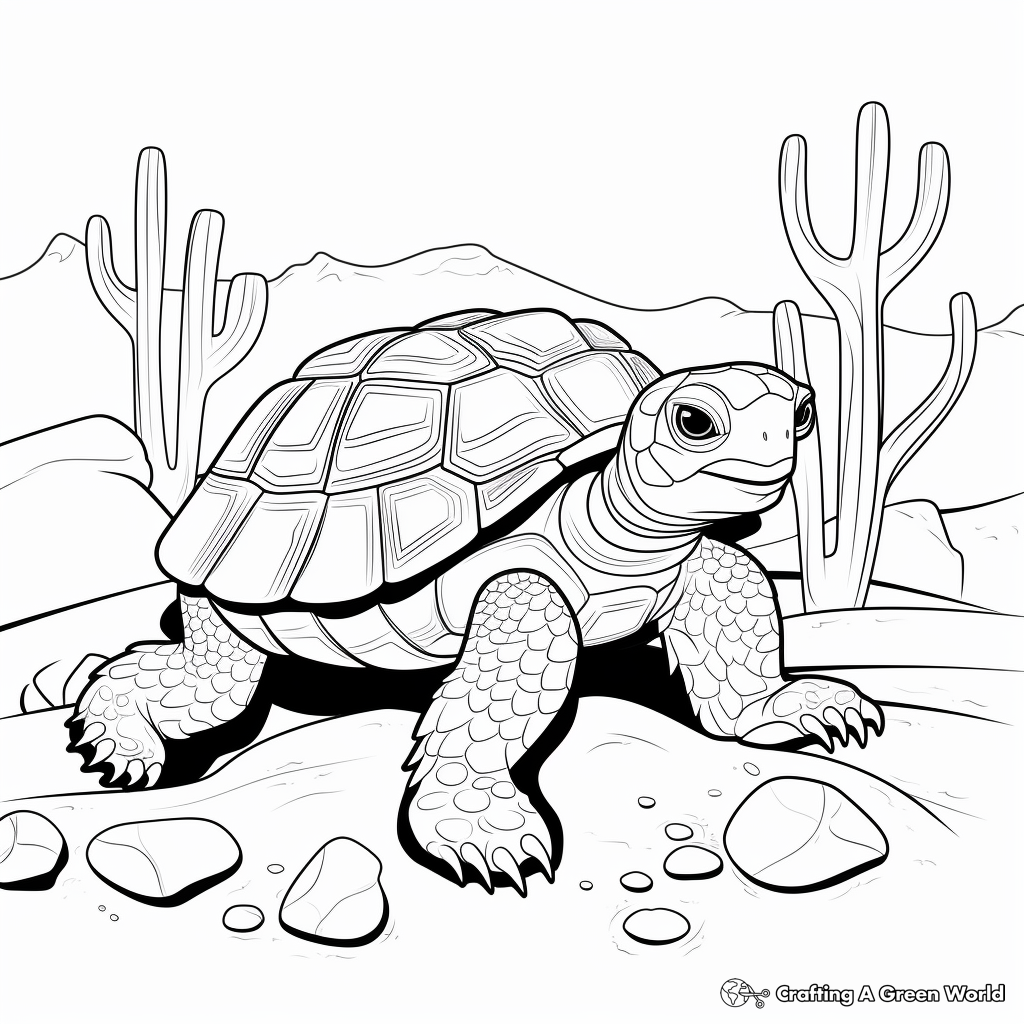 Delightful Desert Tortoise Coloring Pages 3