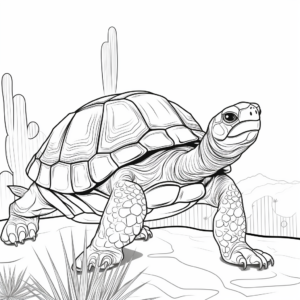 Delightful Desert Tortoise Coloring Pages 4