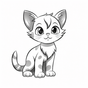 Delightful Domestic Kitten Coloring Pages 1