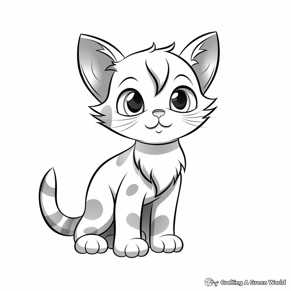 Delightful Domestic Kitten Coloring Pages 1