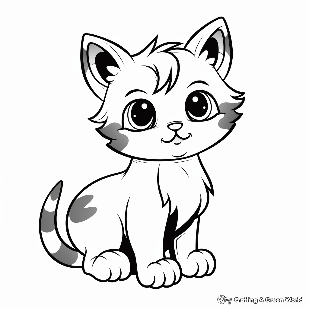 Delightful Domestic Kitten Coloring Pages 2