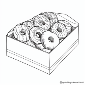 Delightful Donut Box Coloring Pages 4