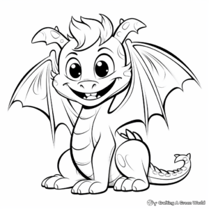 Delightful Dragon Printable Coloring Pages 1