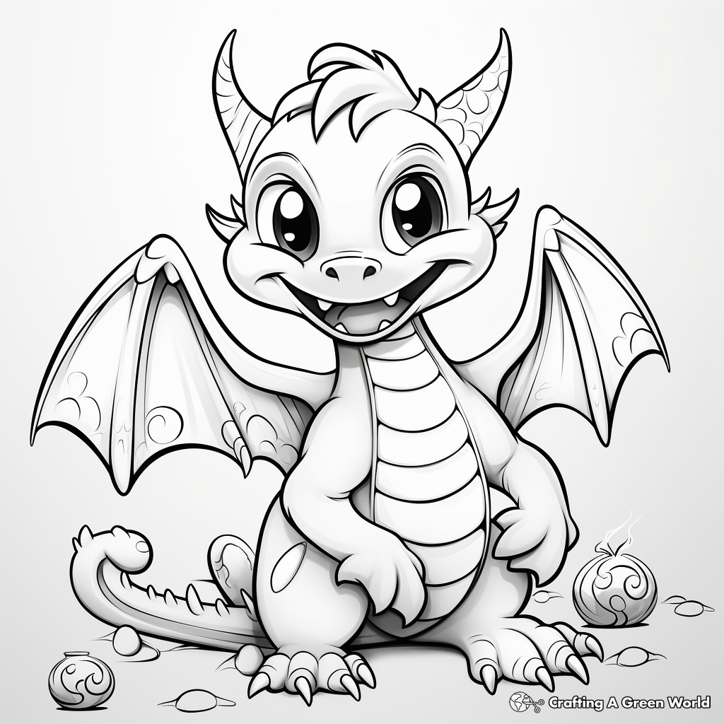Delightful Dragon Printable Coloring Pages 3