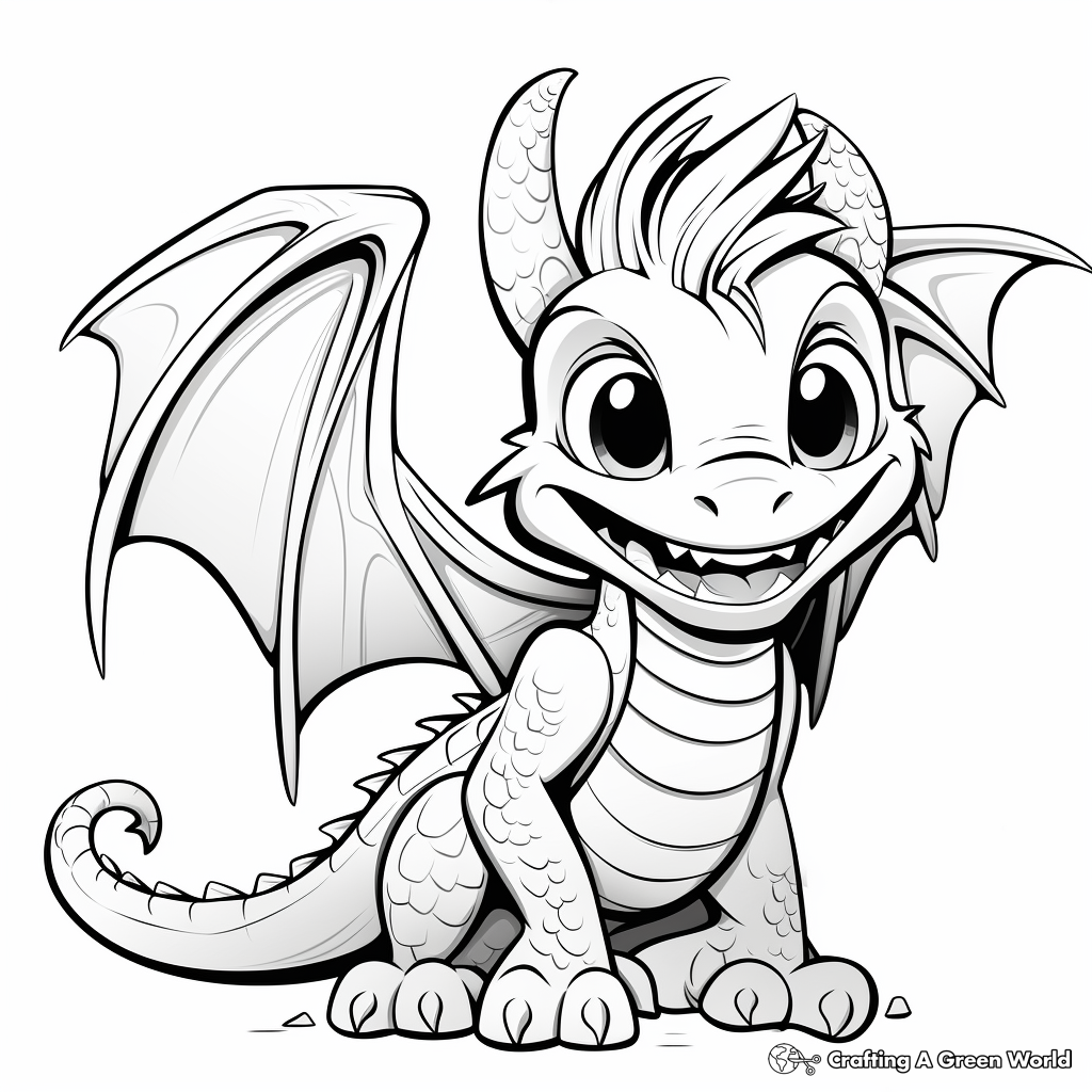 Delightful Dragon Printable Coloring Pages 4