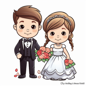 Delightful Flower Girl and Ring Bearer Coloring Pages 2
