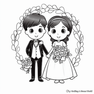 Delightful Flower Girl and Ring Bearer Coloring Pages 3