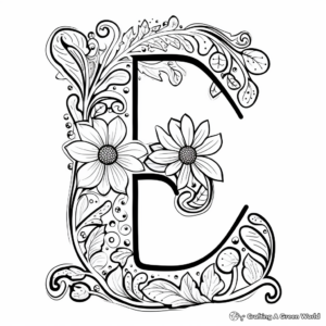 Delightful Lowercase Letter E Coloring Pages 1