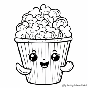 Delightful Popcorn Coloring Pages 1