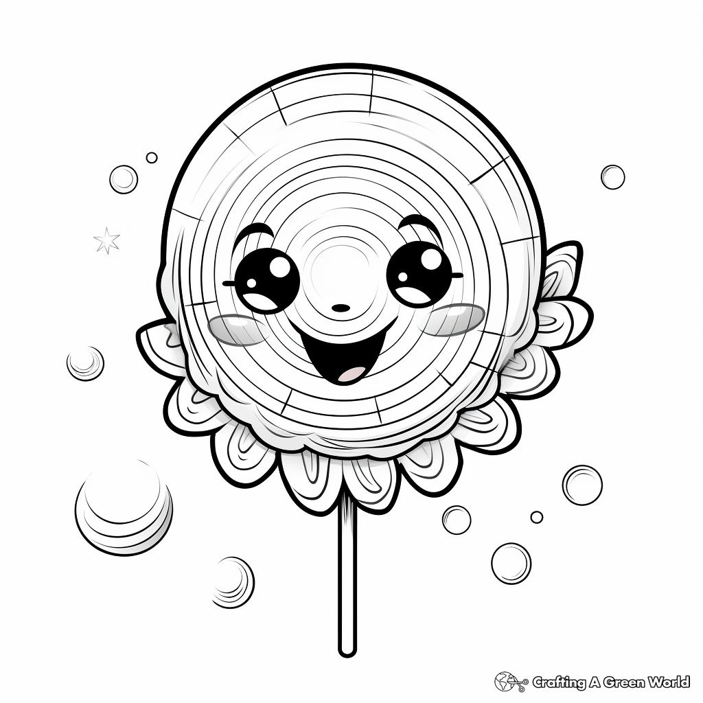 Delightful Rainbow Lollipop Coloring Pages 1