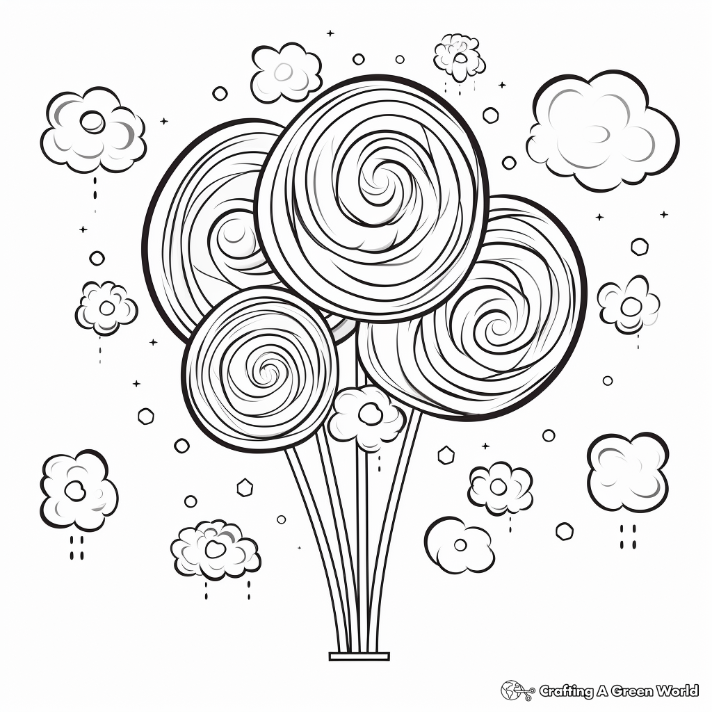 Delightful Rainbow Lollipop Coloring Pages 2