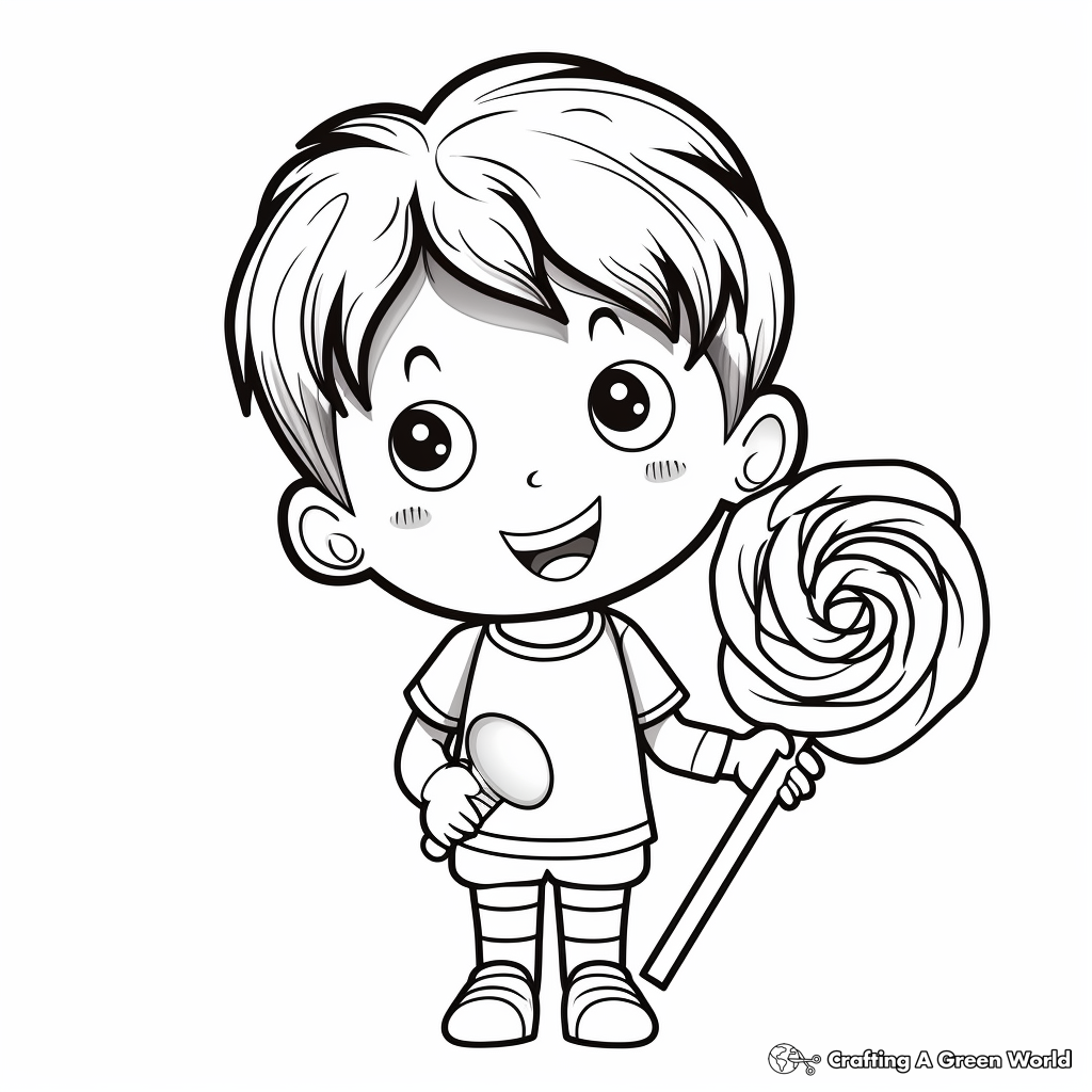 Delightful Rainbow Lollipop Coloring Pages 4