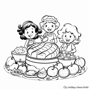 Delightful Seafood Group Coloring Pages for Children 4