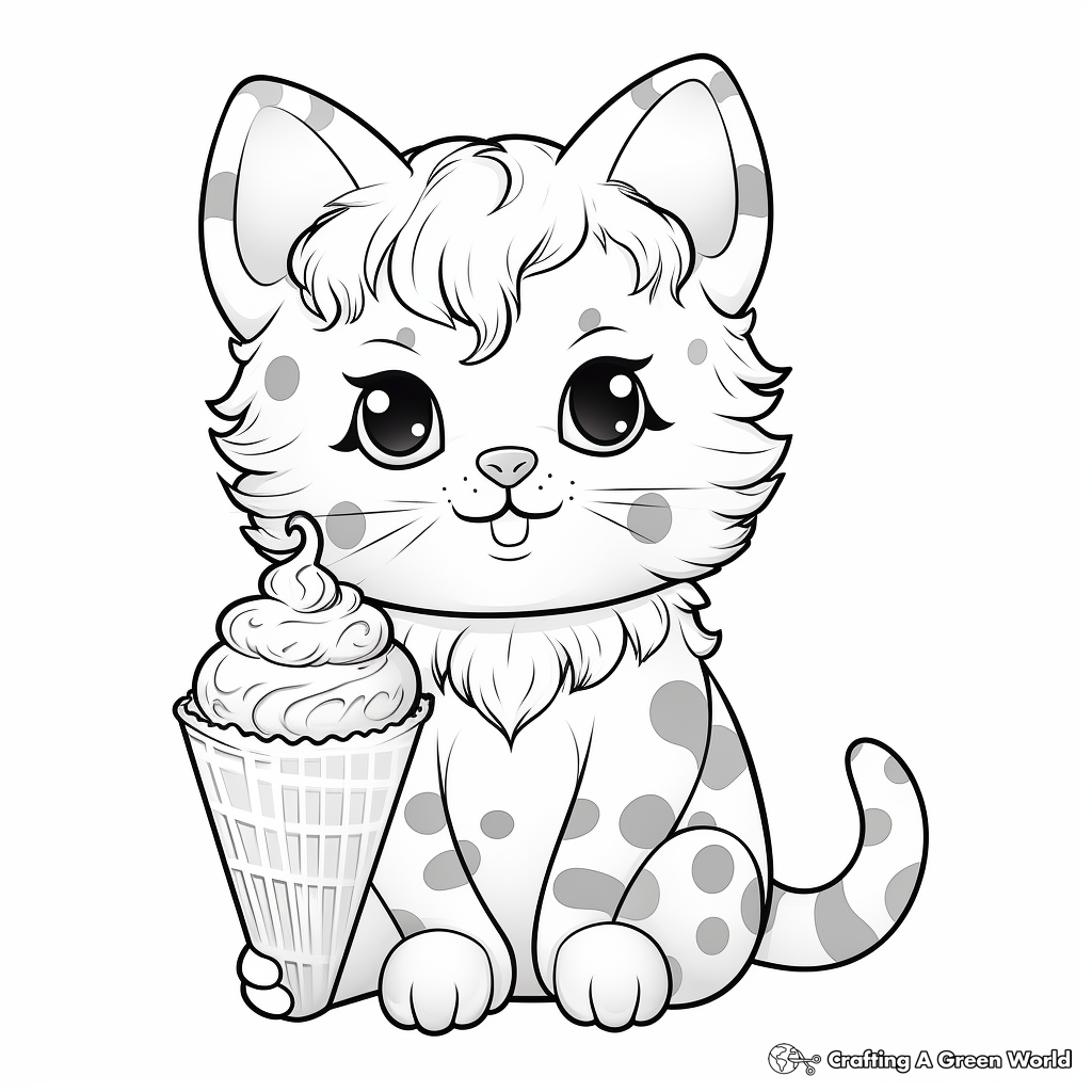 Deluxe Coloring Pages of Cat Ice Cream Parlor 1
