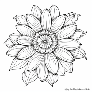 Dense Daisy Flower Coloring Pages for Adults 2