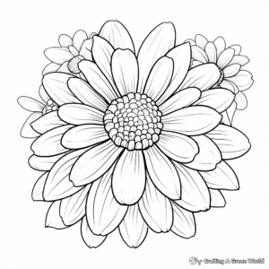 Dense Daisy Flower Coloring Pages for Adults 4