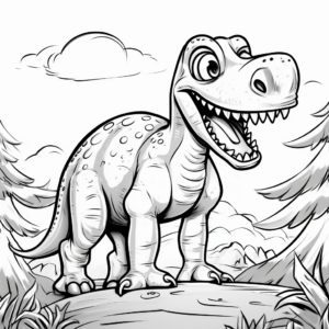 Depiction of Albertosaurus in Prehistoric Times Coloring Pages 1