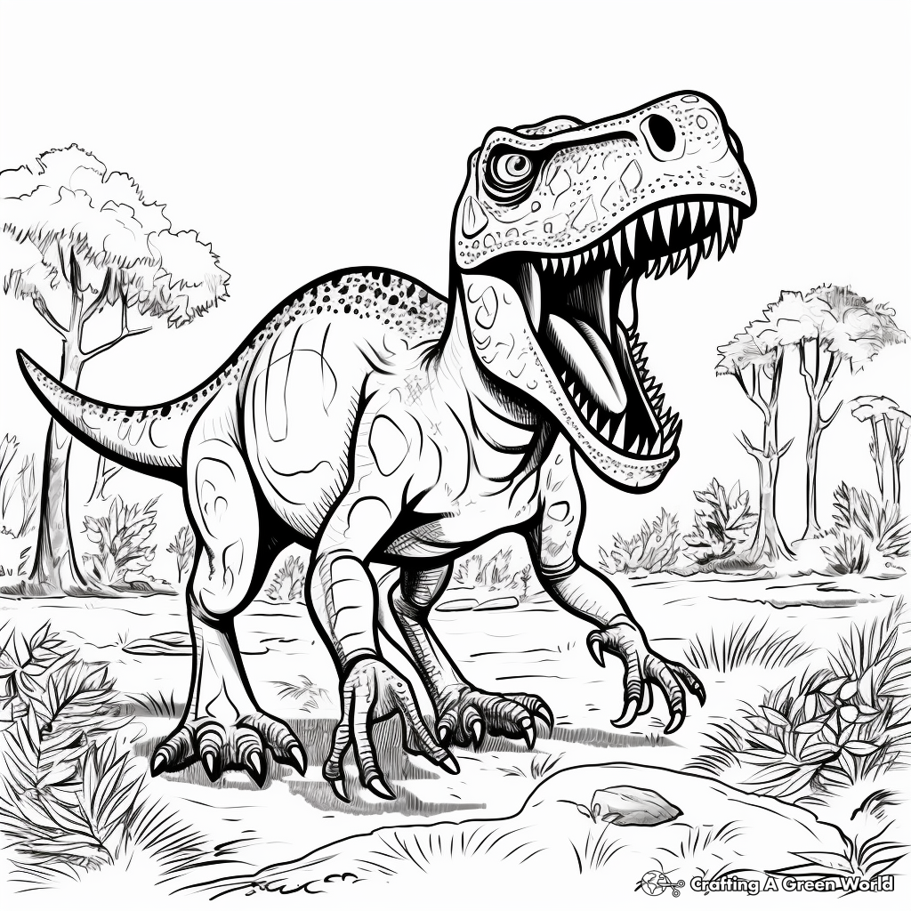 Depiction of Albertosaurus in Prehistoric Times Coloring Pages 2