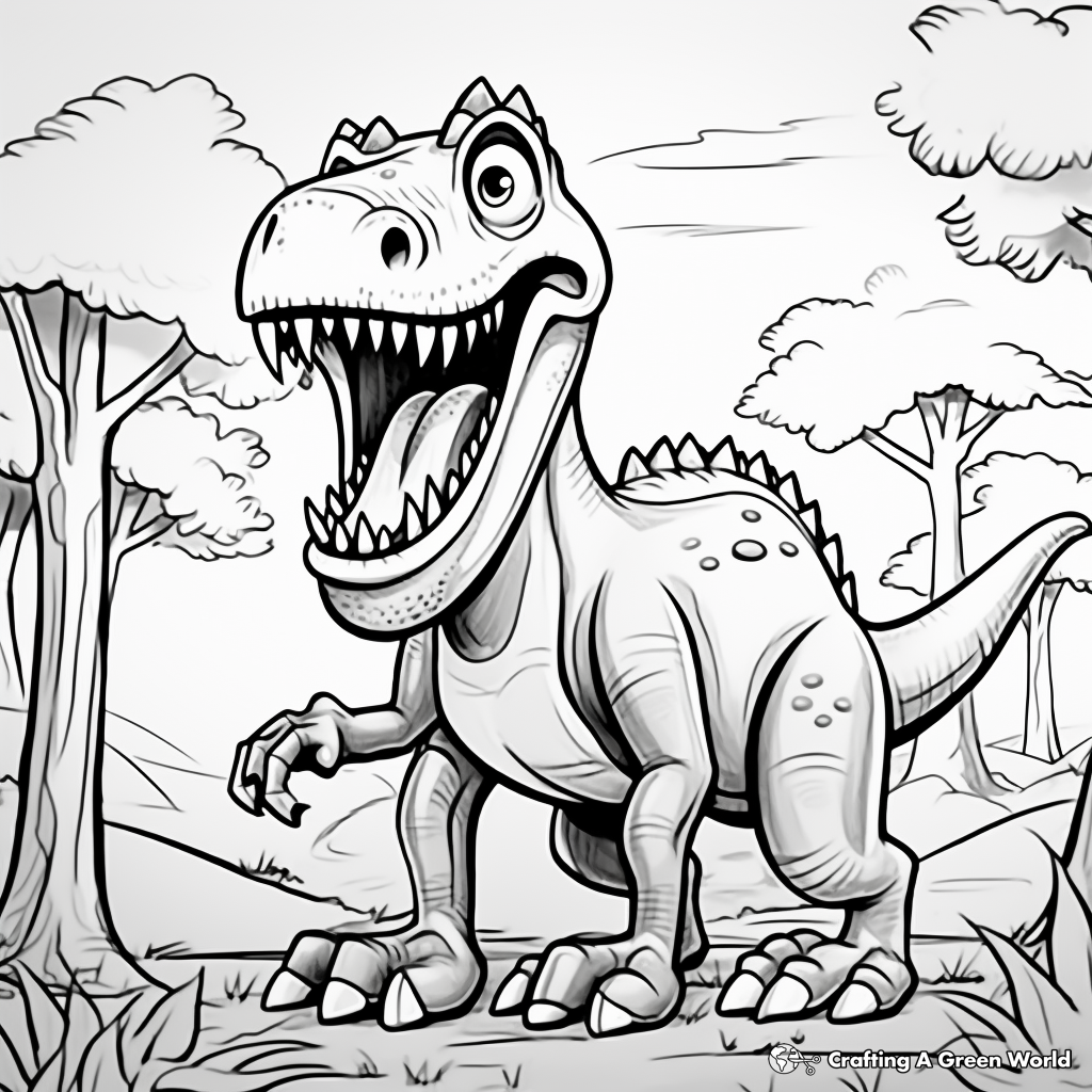 Depiction of Albertosaurus in Prehistoric Times Coloring Pages 3