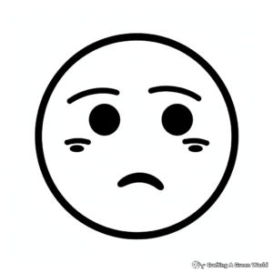 Depressed Emoji Face: Tech-Inspired Coloring Pages 3