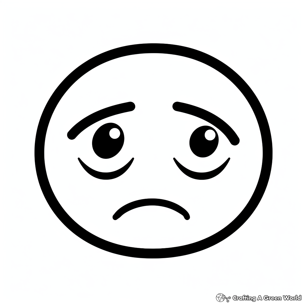 Depressed Emoji Face: Tech-Inspired Coloring Pages 4