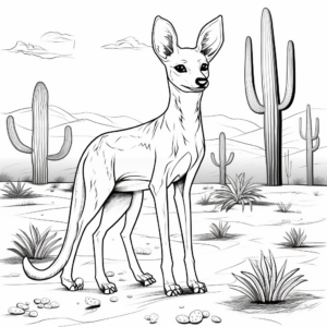 Desert Adaptation: Kangaroo Rat Coloring Pages 1