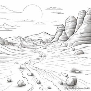 Desert Landscape Coloring Pages 1