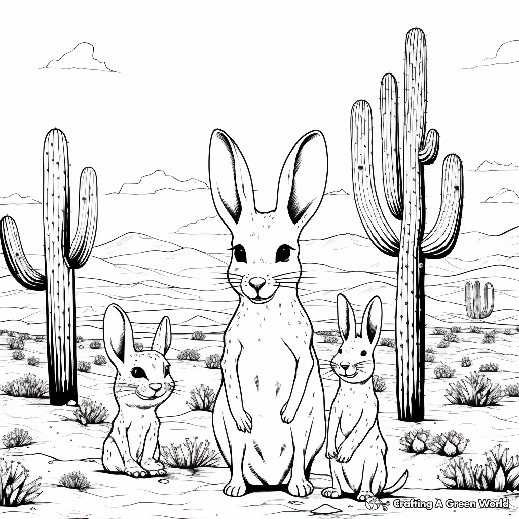 Desert Mouse Family Coloring Pages: Parents and Pups 3