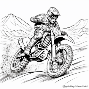 Desert Rally Dirt Bike Coloring Pages For Sand Lovers 1