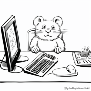 Desk Equipment Coloring Pages: Mouse, Keyboard etc. 1