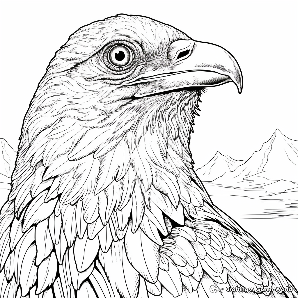 Detail-Oriented White-necked Raven Coloring Pages 2
