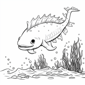Detailed Adult Axolotl Coloring Pages 1
