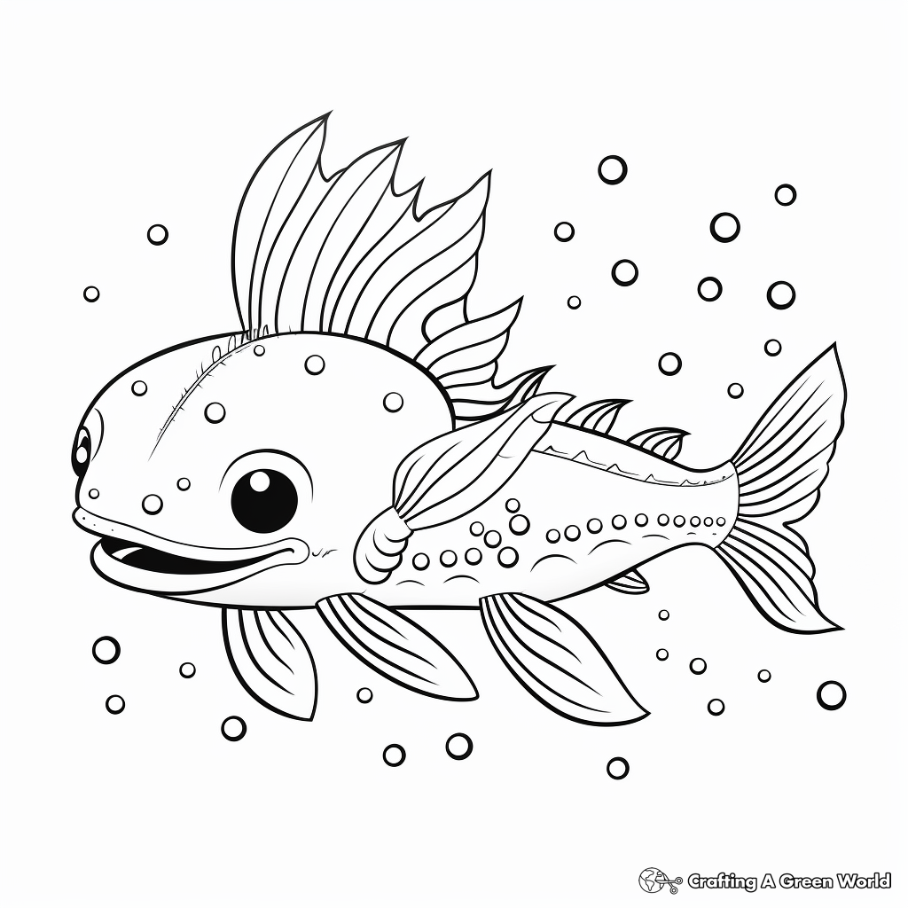 Detailed Adult Axolotl Coloring Pages 4