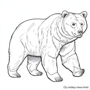 Detailed Adult Black Bear Coloring Pages 1