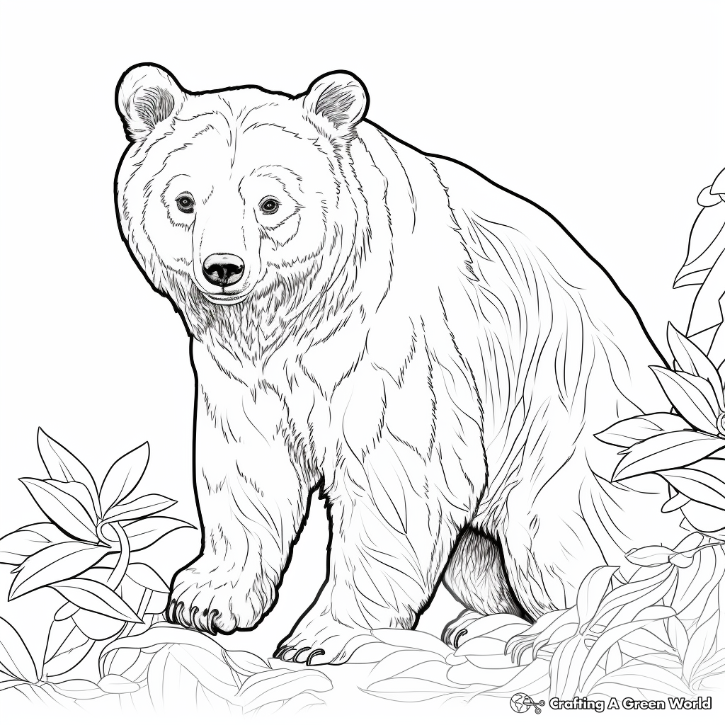 Detailed Adult Black Bear Coloring Pages 4