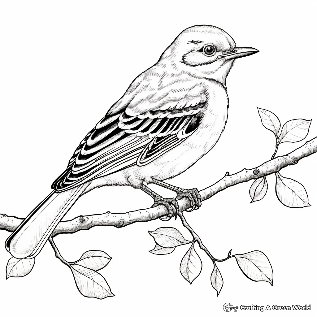 Detailed Adult Mockingbird Coloring Pages 2