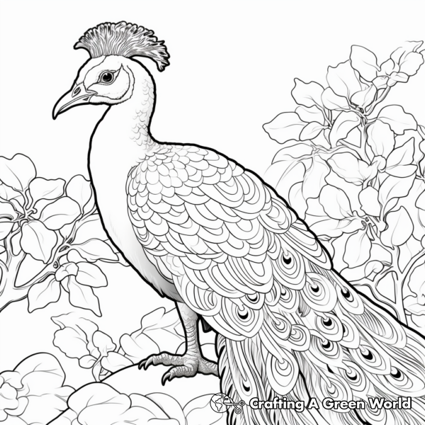 Detailed Adult Peacock Coloring Pages 3