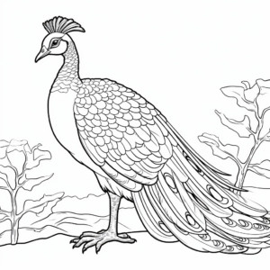 Detailed Adult Peacock Coloring Pages 4