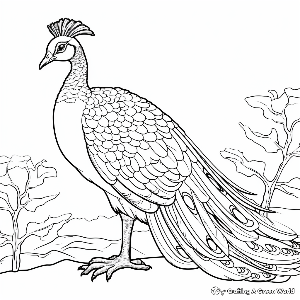 Detailed Adult Peacock Coloring Pages 4