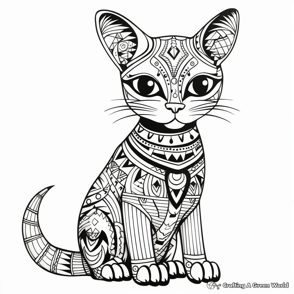 Detailed Adult Sphynx Cat Coloring Pages 1