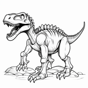 Detailed Albertosaurus Skeleton Coloring Pages 1