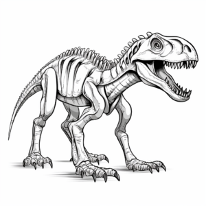 Detailed Albertosaurus Skeleton Coloring Pages 3