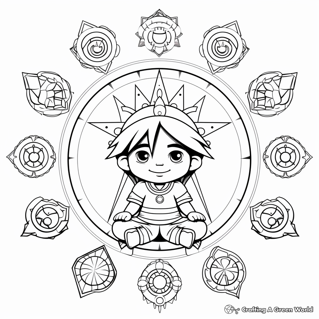 Detailed All Seven Chakras Coloring Pages 1