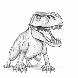 Detailed Allosaurus Coloring Pages for Adults 2