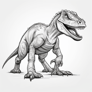 Detailed Allosaurus Coloring Pages for Adults 4