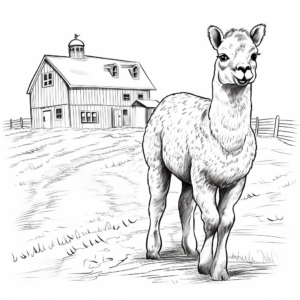 Detailed Alpaca Farm Coloring Pages 4