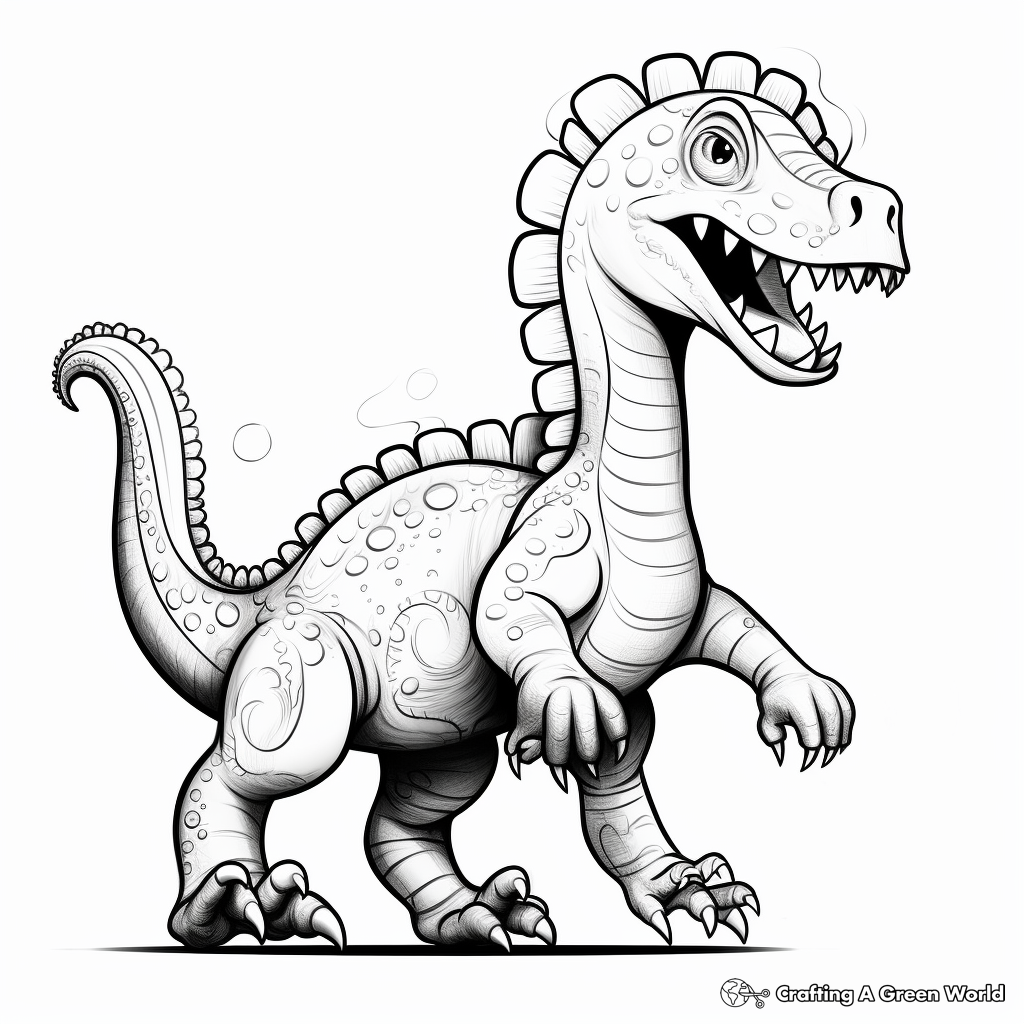 Detailed Amargasaurus Fossil Coloring Pages 1